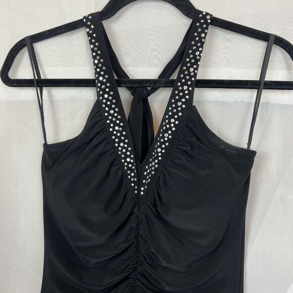 Vintage y2k Lipstick halter neck rhinestoned fairy dress cocktail party goth Md - Picture 5 of 7